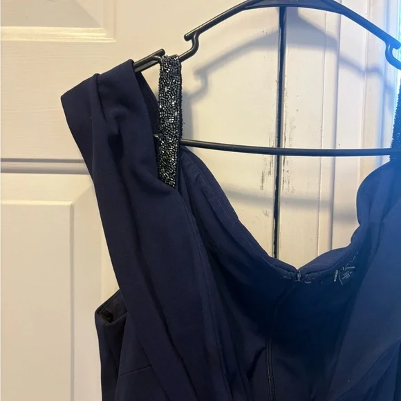 Elegant Ralph Lauren Navy Off-Shoulder Dress - Picture 3 of 7